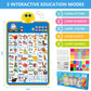 Electronic Alphabet Wall Chart, Talking Abc, 123S, Music Poster, Kids Learning Toys For Toddlers 1-3, Interactive Educational Toddler Toy, Birthday Gifts For Age 1 2 3 4 5 Year Old Boys Girls - Blue