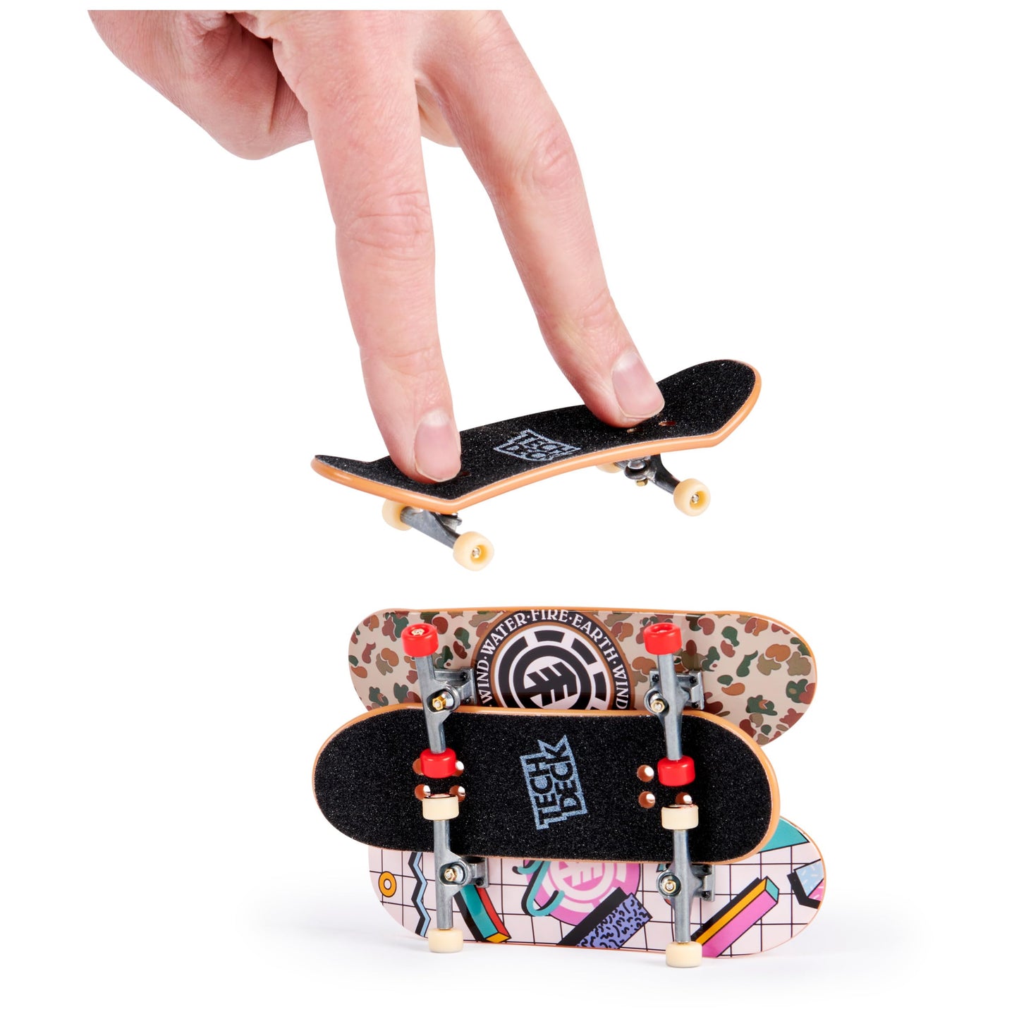 TECH DECK, Ultra DLX Fingerboard 4-Pack, Element Skateboards, Collectible and Customizable Mini Skateboards, Kids Toy for Ages 6