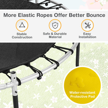 Gymax 55    Trampoline For Kids, Toddler Trampoline With All-Round Safety Enclosure Net & Double Side Zipper, Indoor/Outdoor Kid
