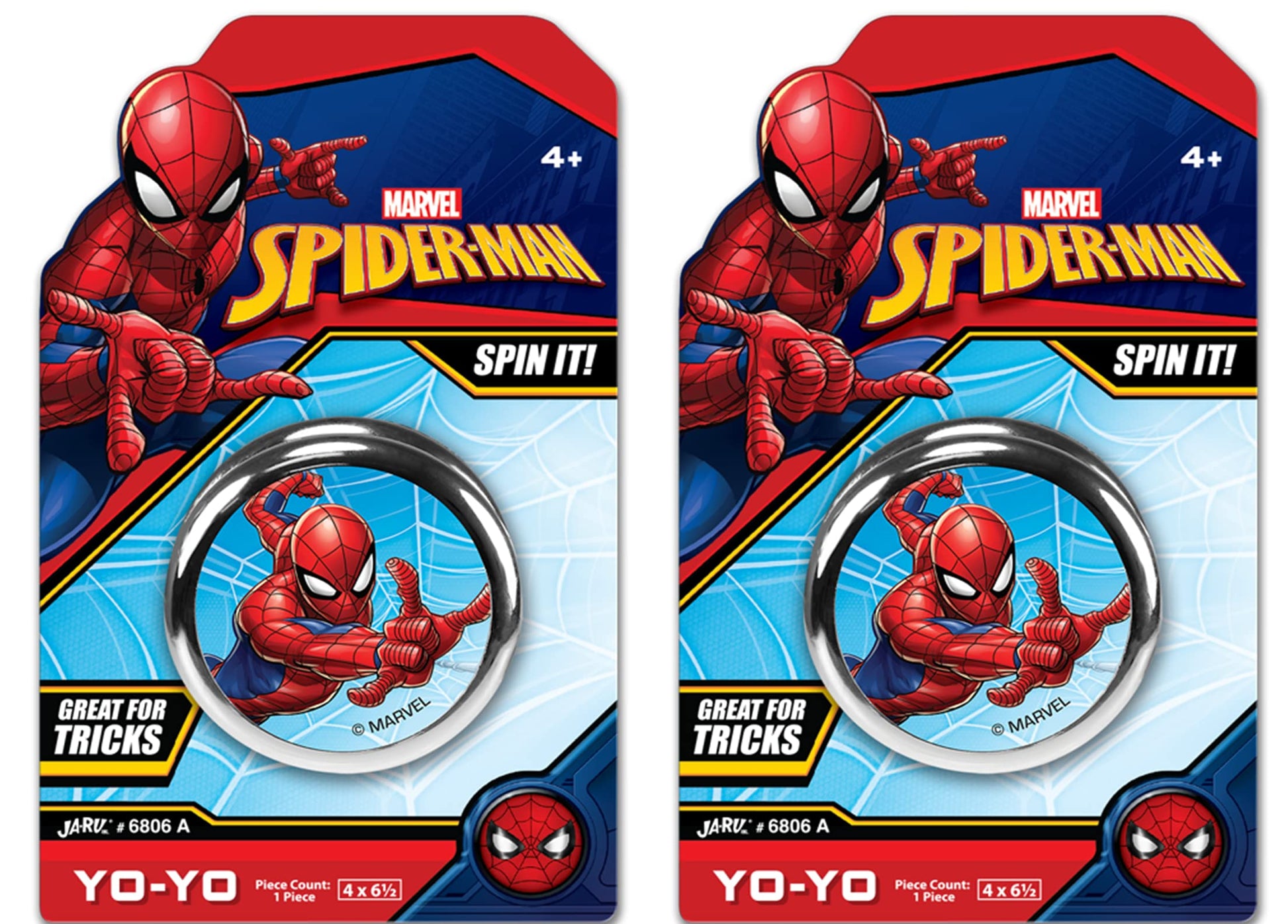 Ja-Ru Marvel Avengers Toys Yoyo Toy (2 Units Spiderman) Fidget Toy Superheroes Spiderman & Hulk Kids Yoyo Beginner String Trick Kids Yo-Yo Game Fidget Toys For Boys Spid-6806-2S