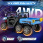 OLAKIDS 24V 2 Seater Ride on Dump Truck, 4WD 6x6 Battery Powered Kids UTV with Remote Control, 4 x 90w Engine, Electric Dump Bed