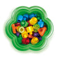 Aso Quercetti Chunky Peggy Stacking Toy - 28-Pieces Including 2 Rattle Pegs, Sturdy Daisy Basket Design With Built-In Storage, F