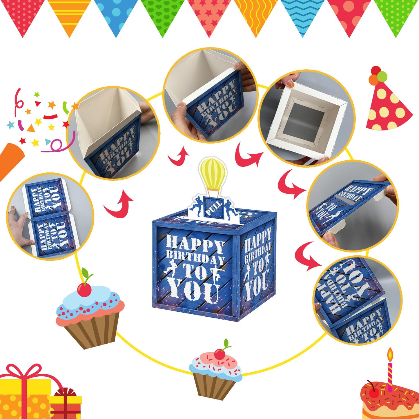 Surprise Money Box For Cash Gift Set - Gaming Birthday Money Box Gift Pull, Fun Birthday Gifts For Kids Boys Teens Video Game Lover, Birthday Party Decorations (35 Pcs Transparent Bags)