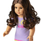 American Girl Truly Me 18-Inch Doll #121 With Brown Eyes, Dark-Brown Hair, Lt-To-Med Skin, T-Shirt Dress, For Ages 6+
