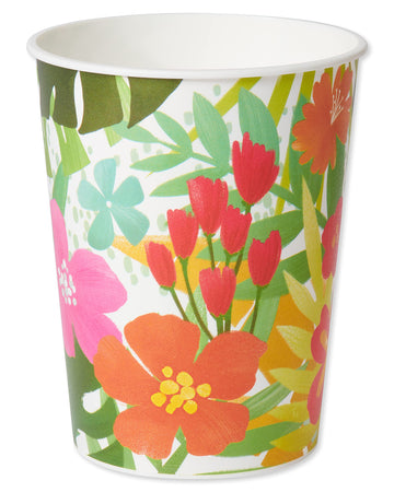 American Greetings Tropical Luau Party Supplies, Reusable Party Cups (16 Oz, 8-Count)