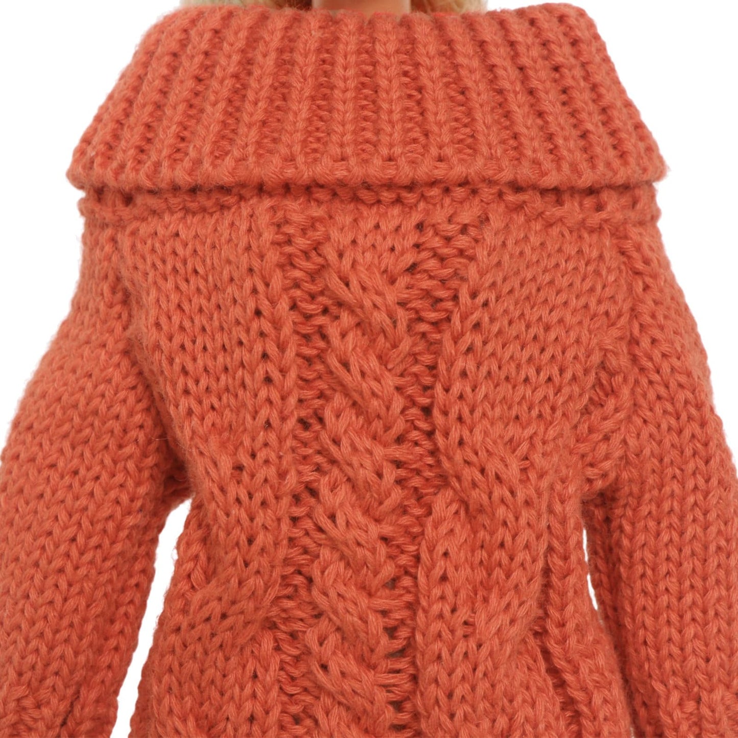 Bjdbus Winter Turtleneck Sweater Clothes For 11.5 Inch Girl Doll Accessories (Red Orange)