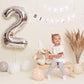 Paticool Silver Number 2 Balloon, 40 Inch Large Number Foil Mylar Balloons For 2Nd Girl Boy Birthday Party Celebration Decoratio