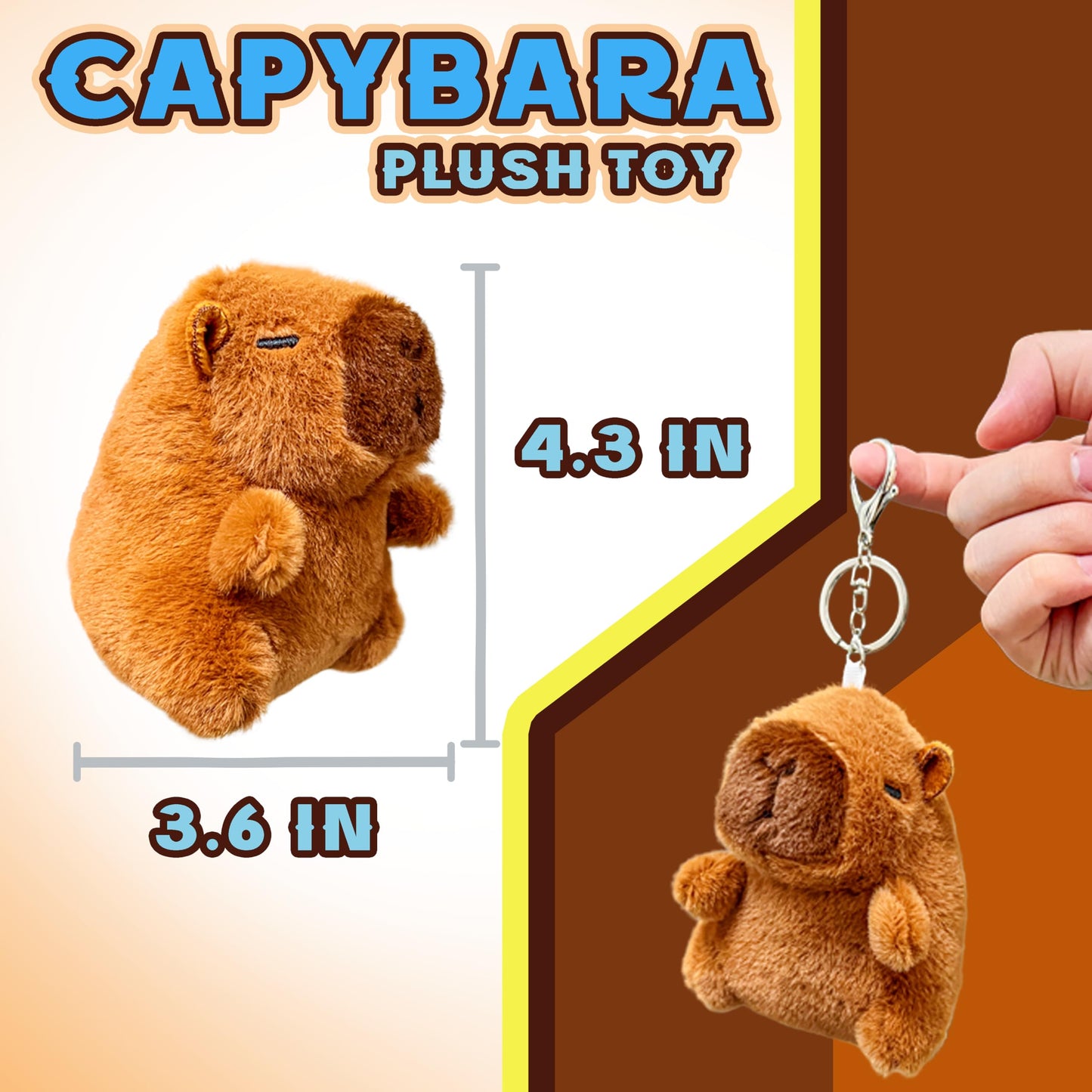 Kawaite Small Brown Capybara Plush Toy, Cute Stuffed Animal, Soft PP Cotton for Kids, Ideal for Parties and Classroom Prizes