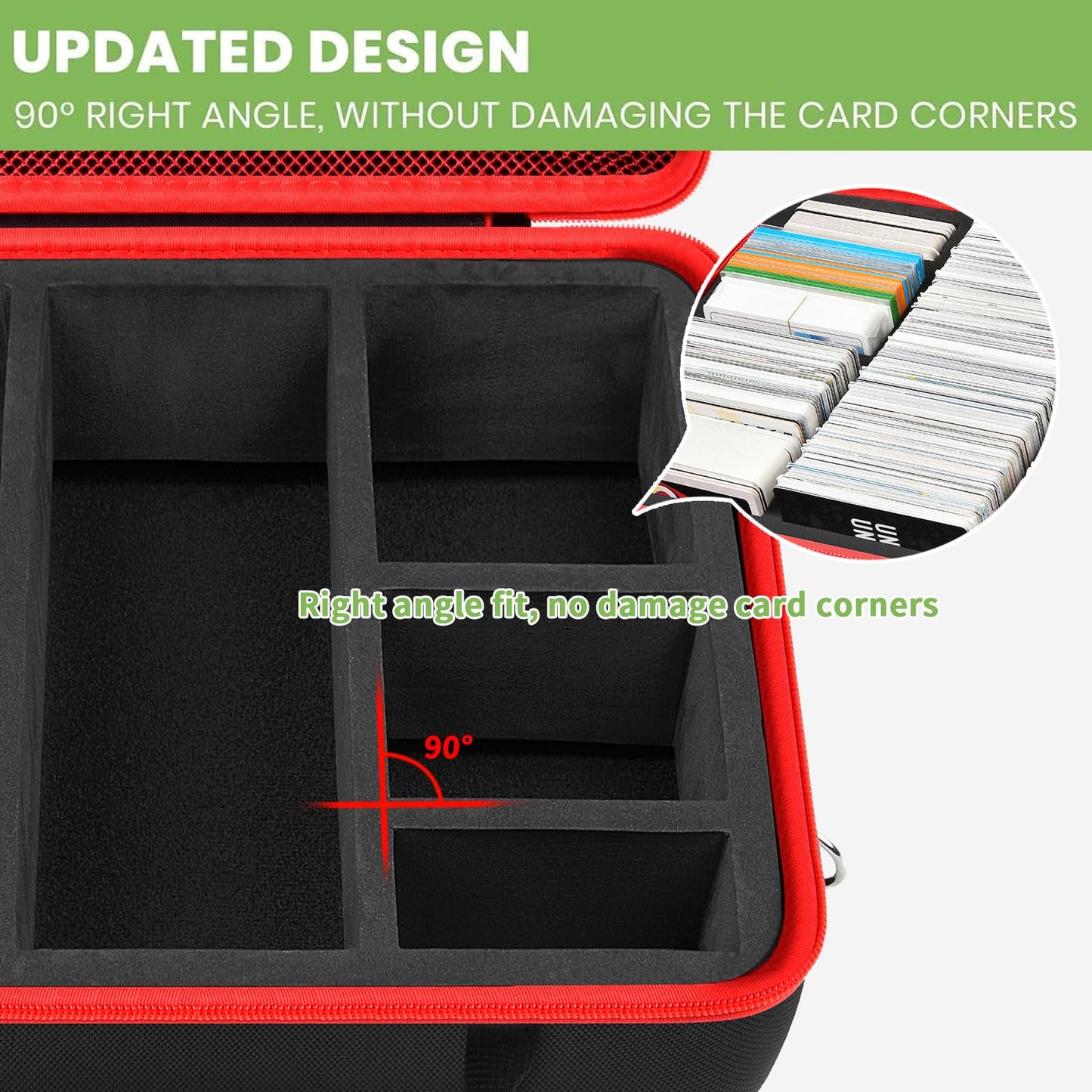 Card Deck Case For Trading Cards, Card Storage Box Holder For Magic The Gathering Booster/For Cards Against Humanity/For Cah Tcg Mtg Commander/For Yugioh/Football/Topps Sports Collectible Cards(Red)