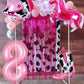 Kwuz Western Cowgirl Balloons Pink 8th Birthday Party Decorations, Retro Horse Cowgirl Hat Boot Balloons Girls Western Theme Rod
