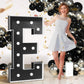 Imprsv Marquee Letters Black Birthday Decorations: Large 4 Feet Tall Light Up Letters For Party Decor Merry Me Baby Shower Big F