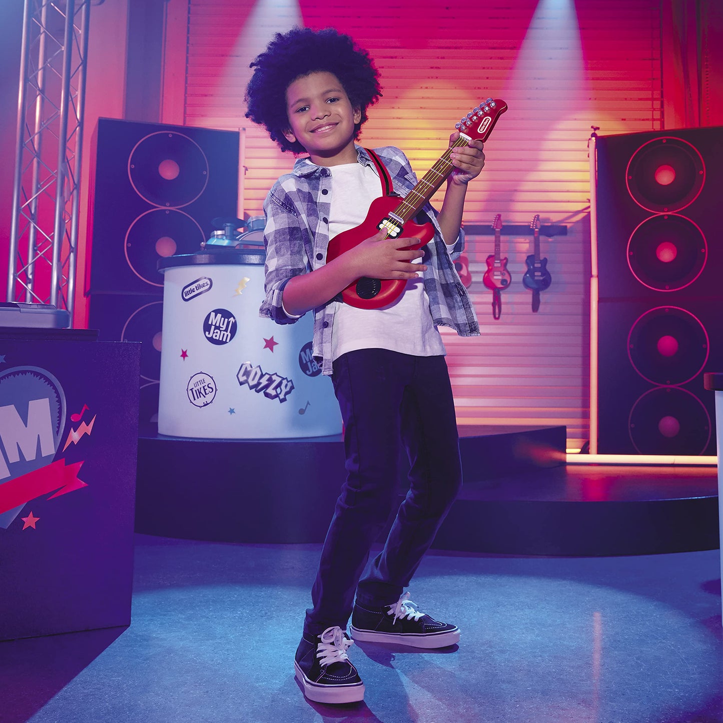 Little Tikes My Real Jam Electric Guitar, Realistic Toy Guitar with Strap, Musical Instrument with 4 Play Modes, Play Any Song w