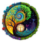 Aeekdook Wooden Puzzles for mature-themeds  Tree of Life Wooden Jigsaw Puzzles for mature-themeds  Wood Puzzles mature-themed  Unique Shape Wood Cut Puzzles  Birthday Gifts for Family Friend (M 11.4 * 11.3in-300 pcs)
