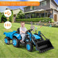 Mellcom Ride On Bulldozer With Detachable Trailer, 12V Kids Electric Vehicles Ride On Toy With Remote Control, Kids Car With Buc