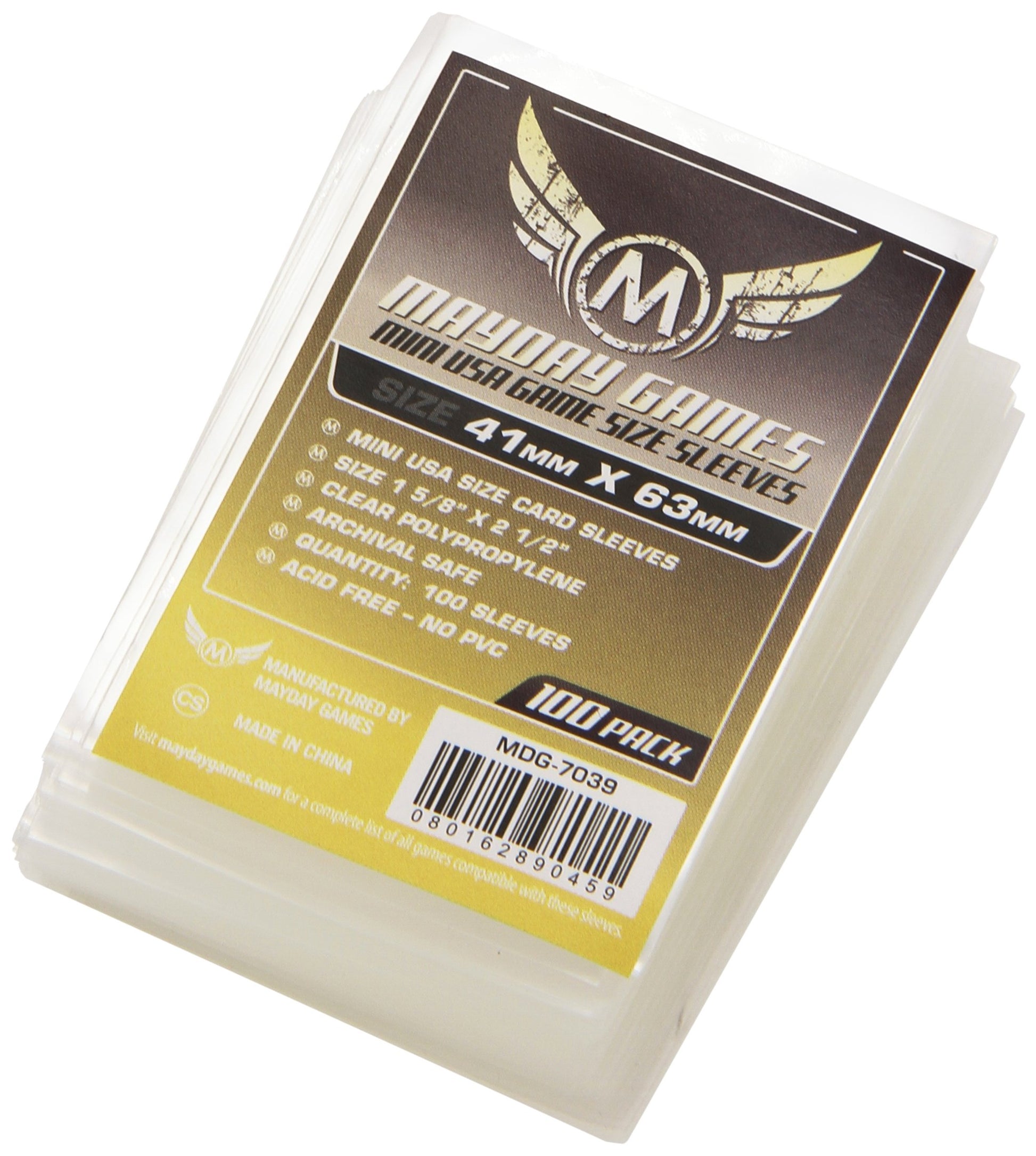 Mayday Games Mini Euro Card Sleeve, 1.62 X 2.48 Inches, 100 Count