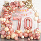 70Th Birthday Decorations For Women,Rose Gold 70Th Birthday Balloon Arch Garland Kit With Happy 70Th Birthday Number 70 Foil Bal