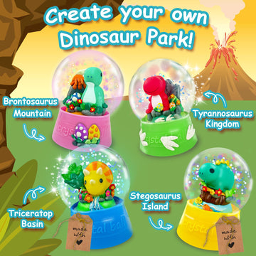 Toyunited Dinosaur Diy Snow Globe Kit | Make Your Own Water Globe, Arts And Crafts For Kids Ages 4-8, Stem Activities For Kids A