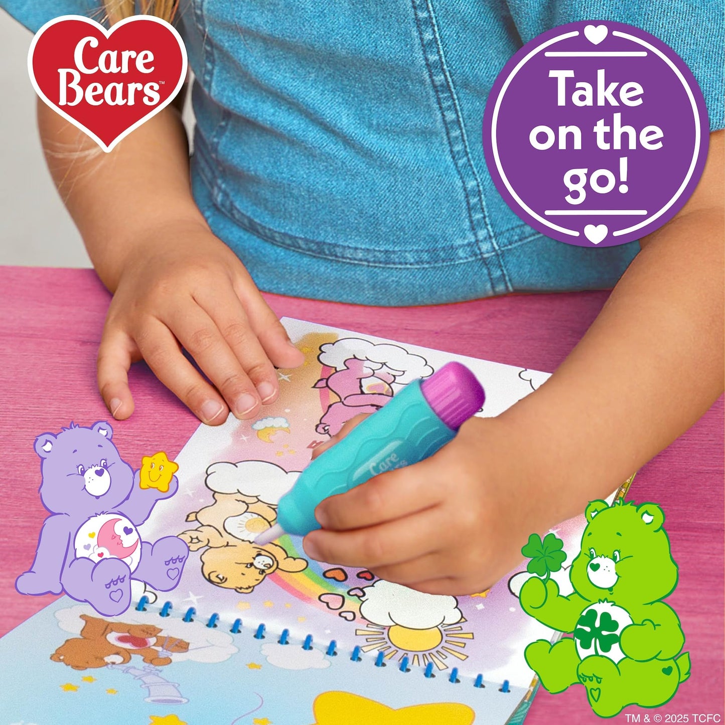 Horizon Group USA Care Bears Aqua Art - Reusable Water-Reveal Books, Multi, 6"x7.5", Mess Free Coloring for Toddlers, Model 230357