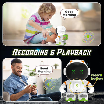 Kaekid Voice Control Robots For Kids, Astronaut Interactive Smart Robotic With Touch Sensor, Speech Recognition, Singing, Dancing, Repeating And Recording, Robot Toy For 3-8 Year Old Boys Girls