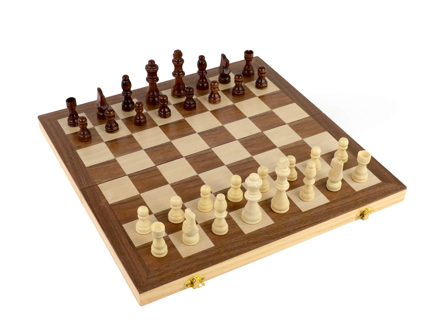 Regal Games Wooden Chess Sets For Adults With Folding Chess Board (15 X 15) & Wood Chess Pieces | Travel & Portable Table Games For Fun Family Game Night