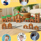 SainSmart Jr. Wooden Log Cabin Set - 665 PCS STEM Building Toy for Toddlers, Brown, Model 20-354, Compatible with Lincoln Logs