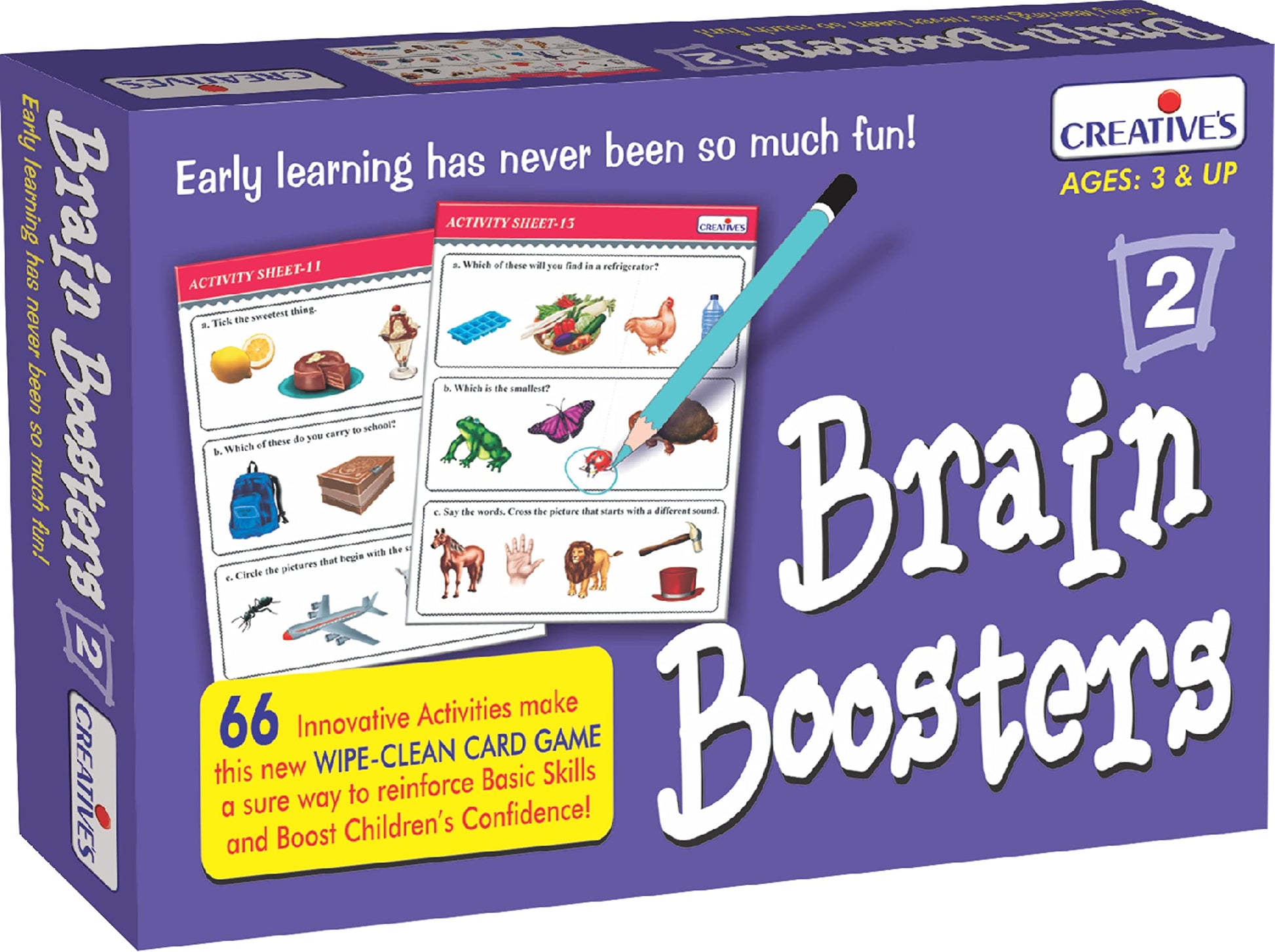 CreativeS Brain Boosters2 | Early Learning Skills Cards Game | Educational Game For Kids | Children Learning Shapes, Colours, 