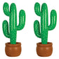 Beistle Pack of 2 Inflatable Cactus Decorations in Green/White/Brown, Wild West Party Decorations, Mexican Cinco de Mayo Party A