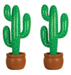 Beistle Pack of 2 Inflatable Cactus Decorations in Green/White/Brown, Wild West Party Decorations, Mexican Cinco de Mayo Party A