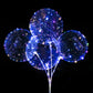 12 Pack Big Light Up Bobo Led Balloons With Sticks - Clear Balloons With Lights, Glow In The Dark, Flicker In The Daylight - Per