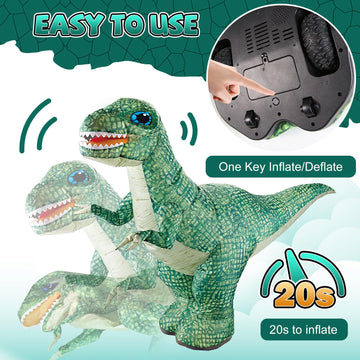 ATHLERIA Remote Control Dinosaur Toy for Kids,35.4'' Inflatable Large Dinosaur Car Toys with Re-Battery,Dinosaur Party Decoratio