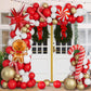 Christmas Balloon Garland Arch Kit Xmas Holiday Balloons With Red White Golden Balloons Candy Foil Balloons Candy Cane Balloons