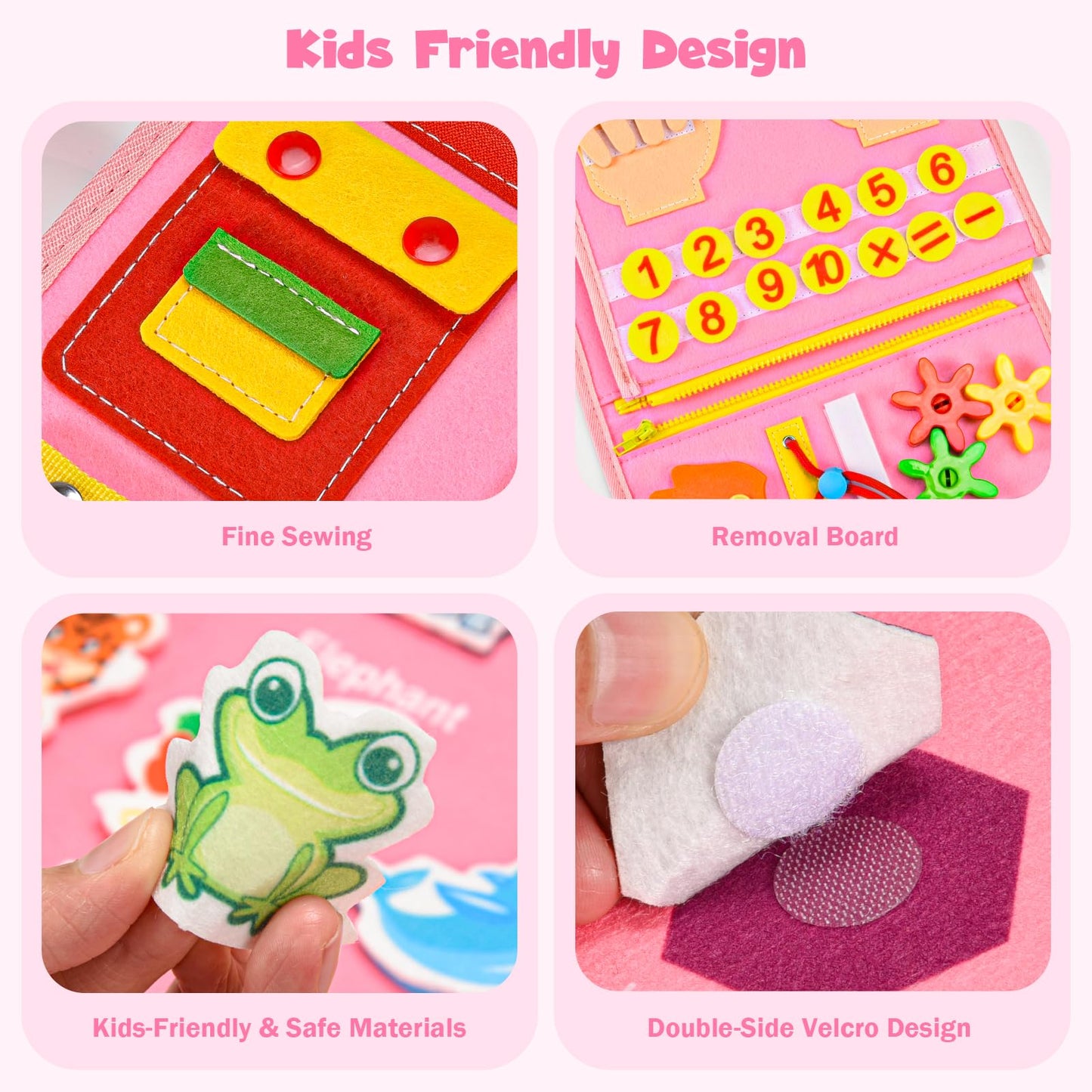 Busy Board Montessori Toys For 4 Years Old, Busy Book For Toddlers, Sensory Board Quiet Book Educational Activity Book For Toddl