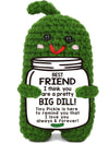 MAMAGIFTREE Handmade Crochet Pickle Ornament - Green Christmas Gift, Unique Stocking Stuffer & Gag Gift for Friends and Coworkers