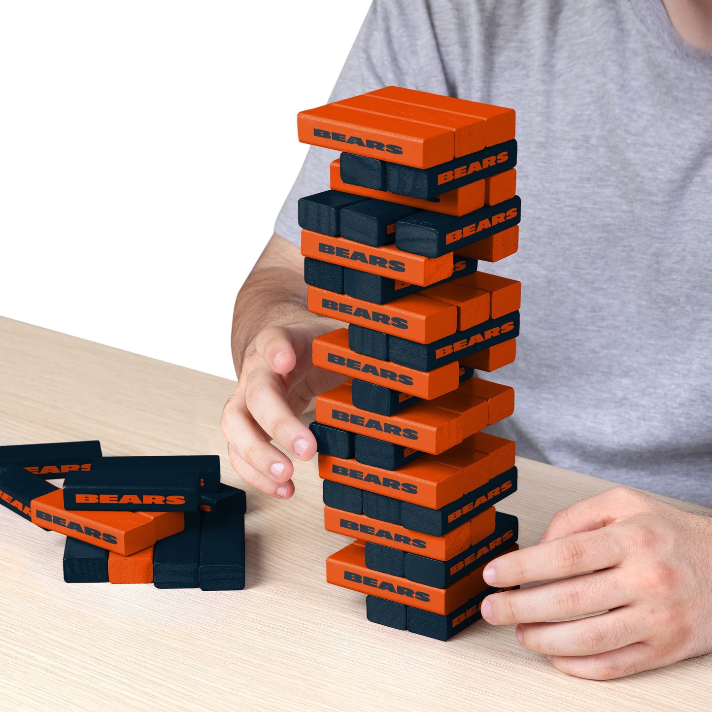 FOCO unisex mature-themed NFL Team Logo Stackable Blocks Game  Team Color  9-208 US