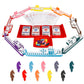 GAMES BY 3D Pegs and Jokers Board Game - Portable Fun for 2-8 Players - Red Plastic - Easy to Learn with Horse-Head Peg & Cards