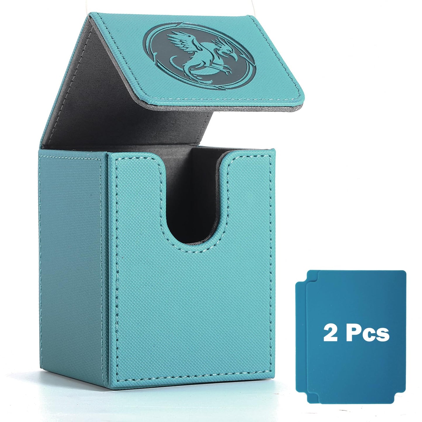 Komick Premium Pu Leather Card Deck Box For Mtg Card Storage, Yugioh, Holds 100+ Deck Case With 2 Dividers For Collectible Tradi
