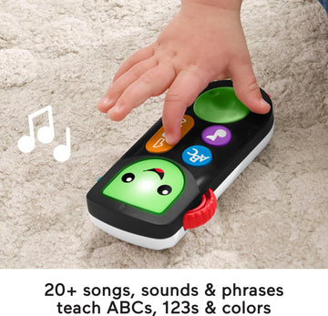 Fisher-Price Laugh & Learn Stream & Learn Remote, Electronic Pretend Tv Remote Toy With Lights And Educational Content For Infants And Toddlers