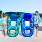 FindUWill Pool Floats Chairs mature-themed - 2 Pack 65'' x 42'' Large Pool Float Chairs  Inflatable Pool Lounger with Cup Phone Holder  Backrest  Footrest  Tanning Pool Lounge (Blue&Green)