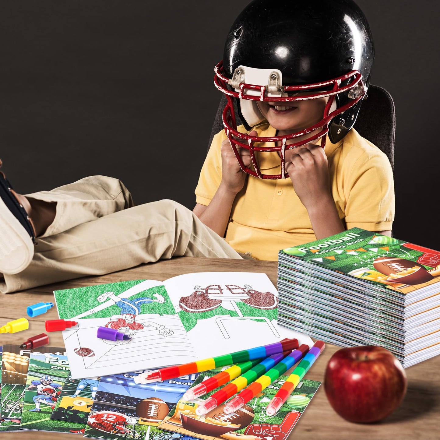 Benlouis 24 Pcs Football Mini Coloring Books Sports Football Theme Birthday Party Favors Activity Books Bulk For Kids Boys Super