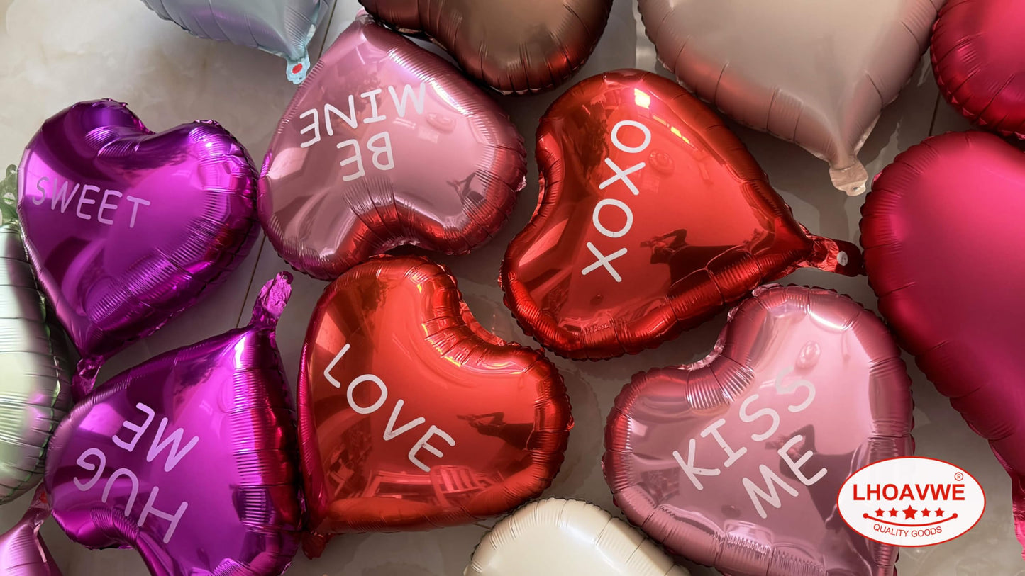 12 Pcs Red Heart Balloons 18 Inch Xoxo Balloons Love Balloons For Valentines Day Decorations Bridal Shower Wedding Decorations