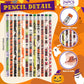 48 Pcs Halloween Pencils Halloween Rubber Bracelets Set Halloween Party Favors for Kids Ghost Pumpkin Skeleton Bat Spider Pencil