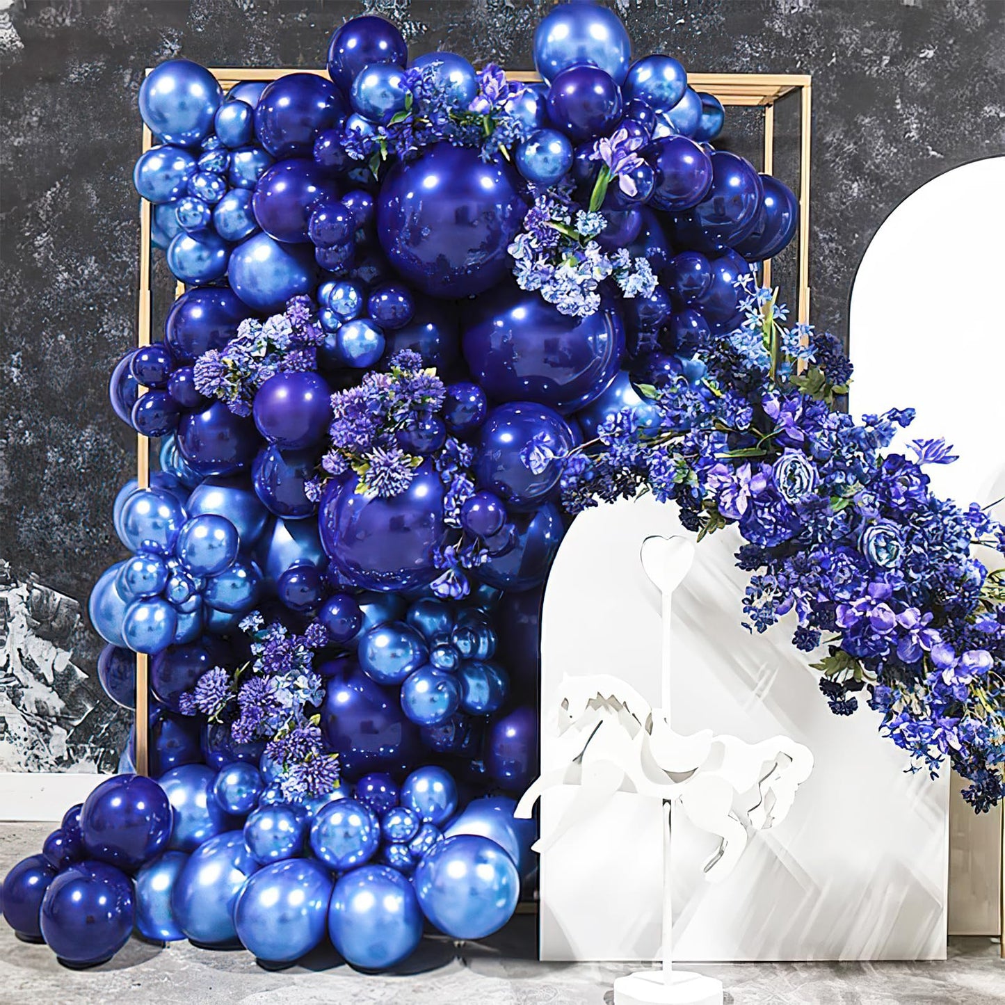 Partywoo Metallic Blue Balloons, 50 Pcs 12 Inch Blue Metallic Balloons, Metallic Balloons For Balloon Garland Or Balloon Arch As Party Decorations, Birthday Decorations, Wedding Decorations, Blue-G106