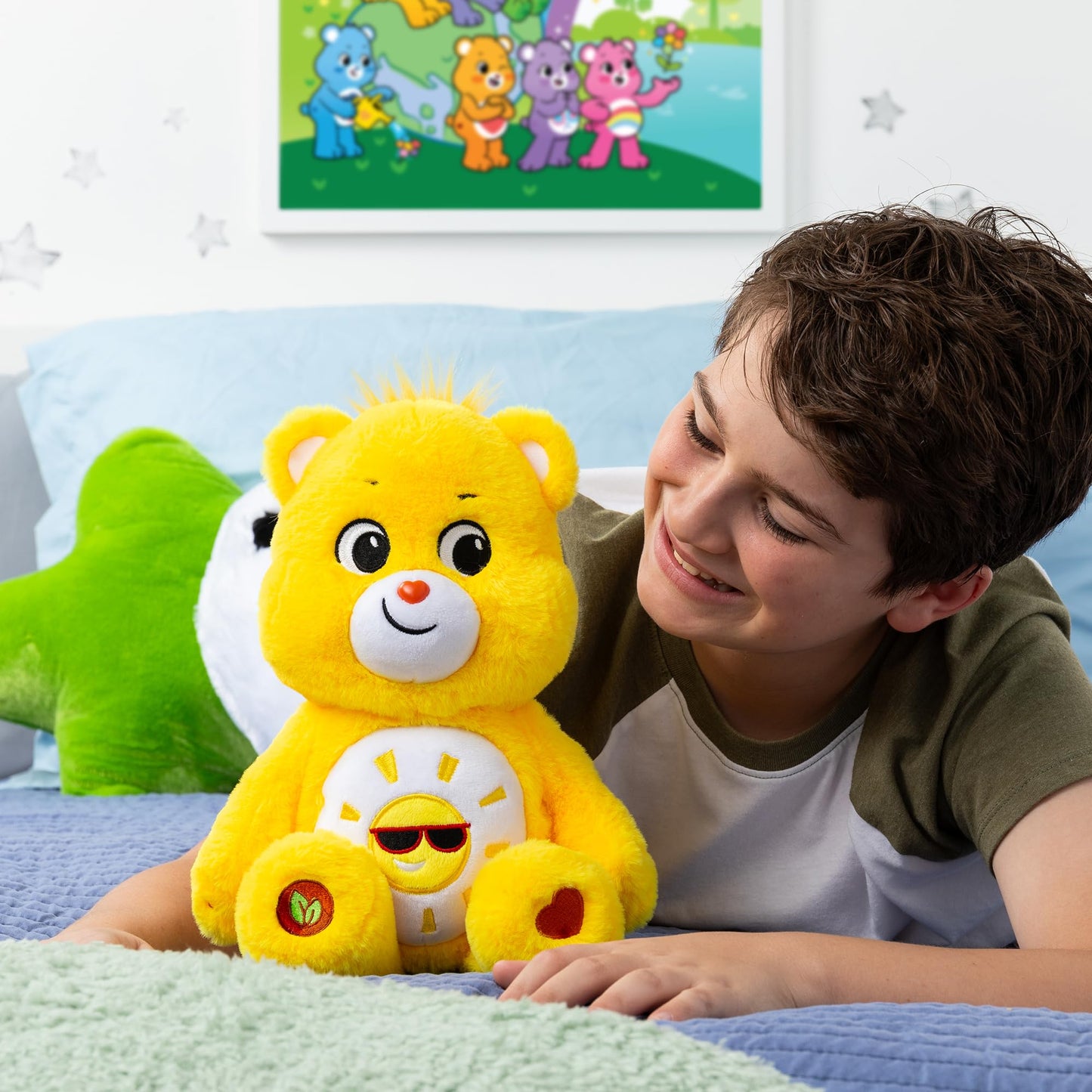 Care Bears Funshine Bear Plushie - 14" Yellow Soft Stuffed Animal - Fabric - Model 22087 - Perfect Gift for Ages 4+