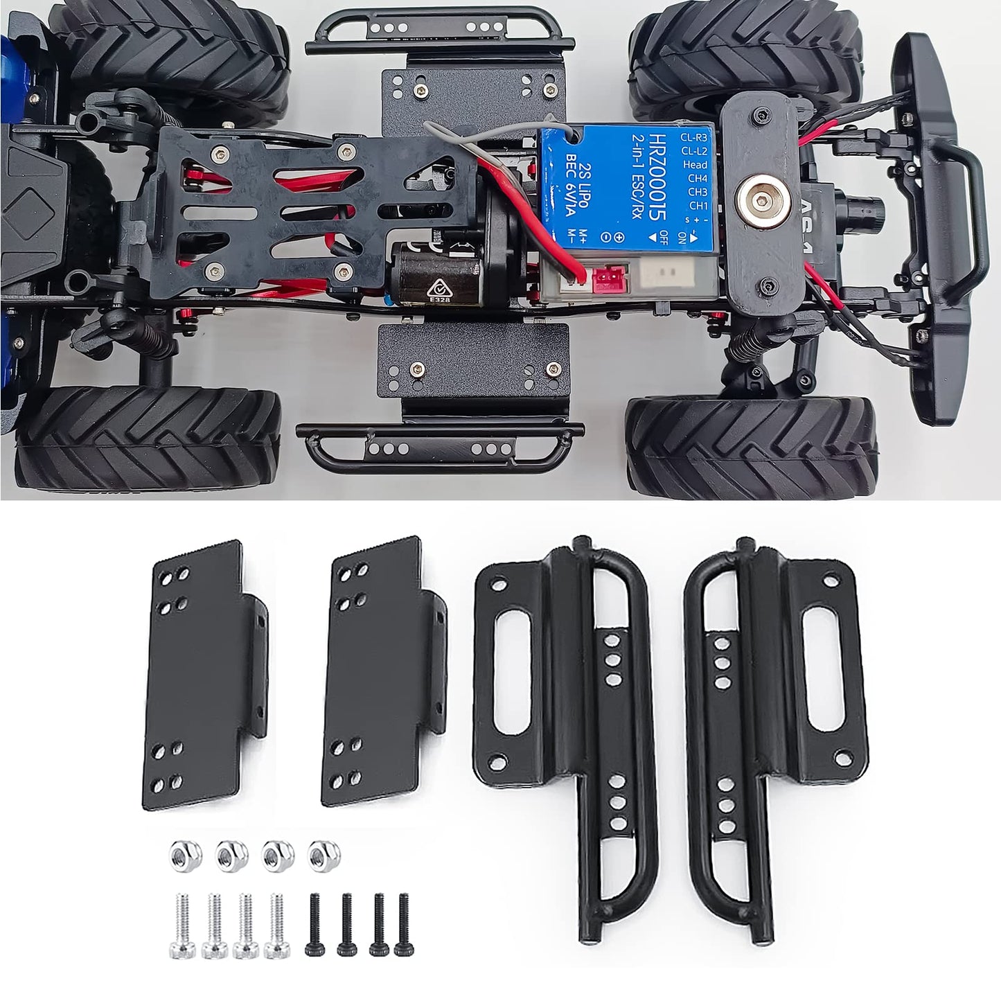 MORLORDY RC Side Pedal Rock Rails Foot Plate Running Board Rock Slides for 1/24 RC Crawler Car Accessories SCX24 Upgrades Parts