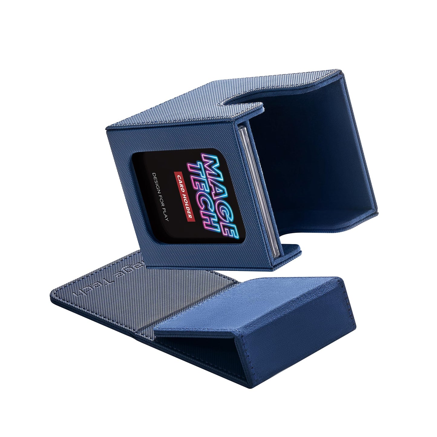 Mage Tech Commander Deck Box Lite - Card Display With Snap Card Holder & Removable Cover, Fits 100+ Single-Sleeved Cards, Ideal
