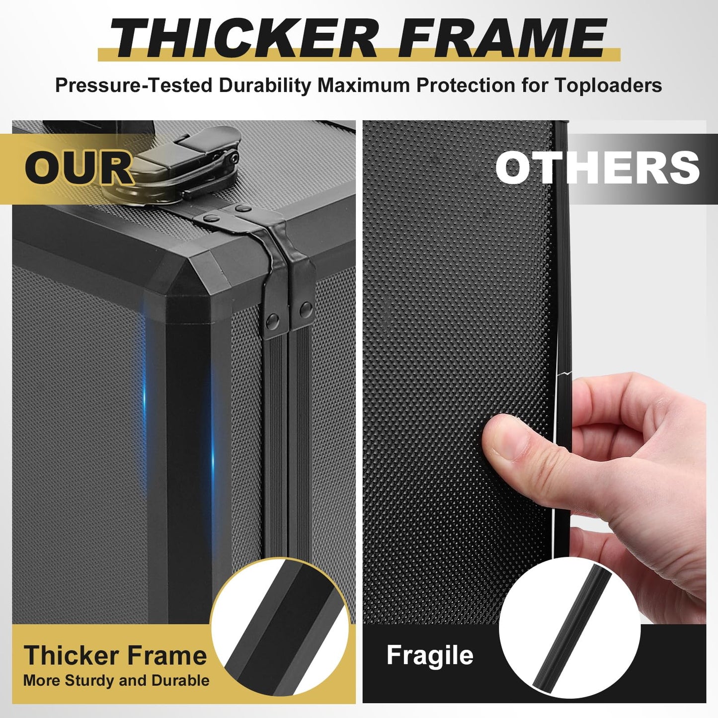 (2025 New Upgrade) Toploader Storage Plus Box For 3' X 4' 35Pt Rigid, Card Holders For Toploaders, Trading Cards & Sports Cards, Trading Card Case (Holds 600+ Cards) (Black)