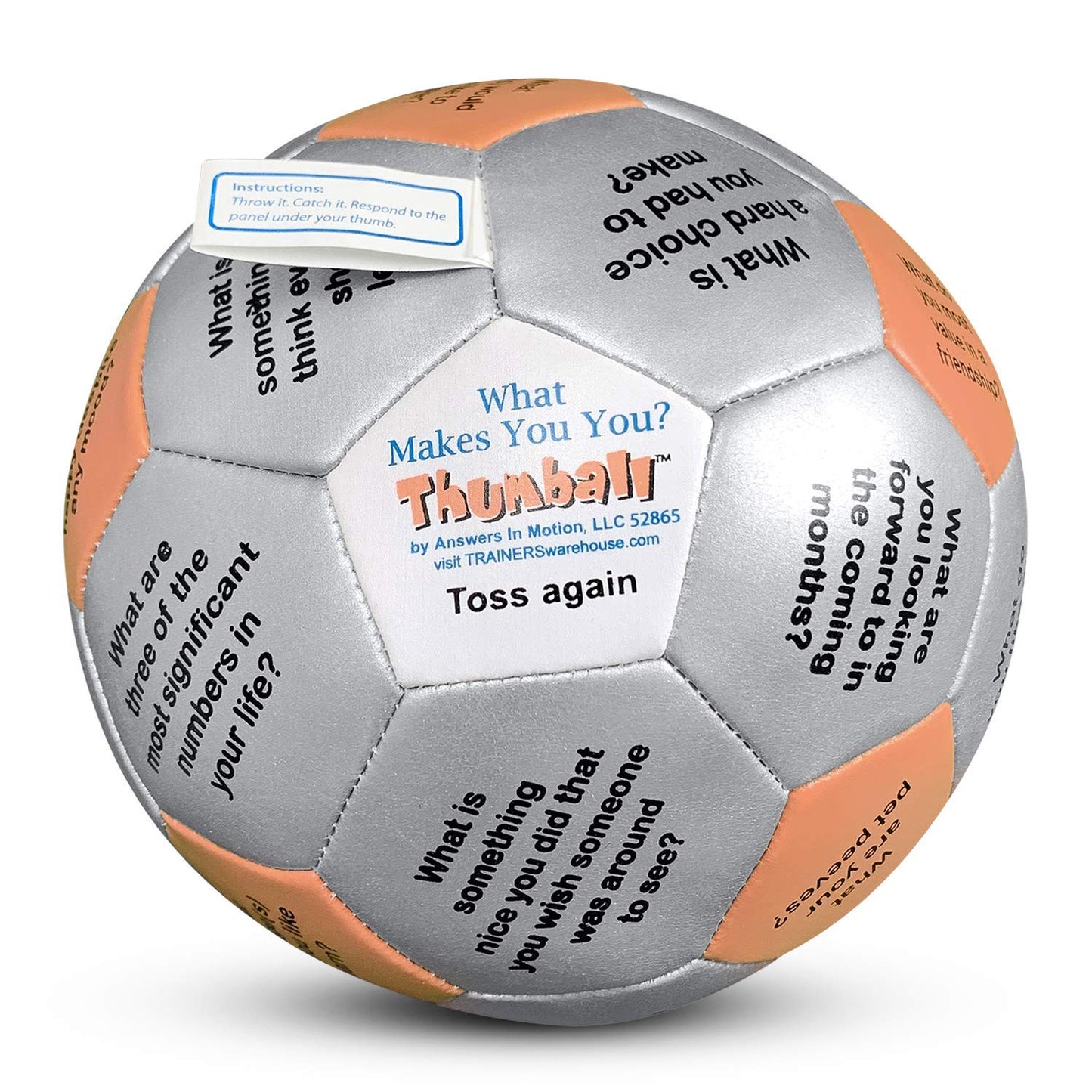 Trainers Warehouse Thumball 6" - Fun Team Building Activity, Ice Breaker Topics, Faux Leather, Various Colors, Model BLTHAM6