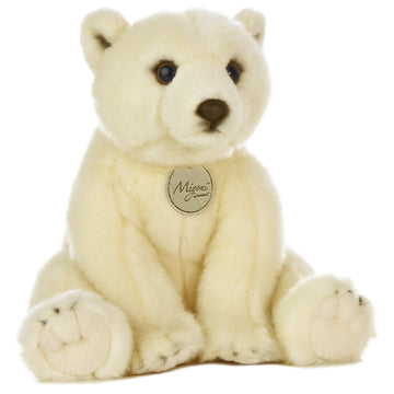 Aurora Realistic Miyoni Polar Bear Stuffed Animal - Lifelike Detail - Cherished Companionship - White 11 Inches