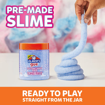 Elmer'S Gue Premade Slime, Variety Pack, Includes Clear Slime, Glow In The Dark Slime, Crunchy Slime, 4 Count