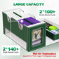 UAONO Card Deck Box for MTG, Double Card Storage Box with 2 Commander Display & 1 Dice Tray, Fits 200+ Double Sleeved Cards, Org